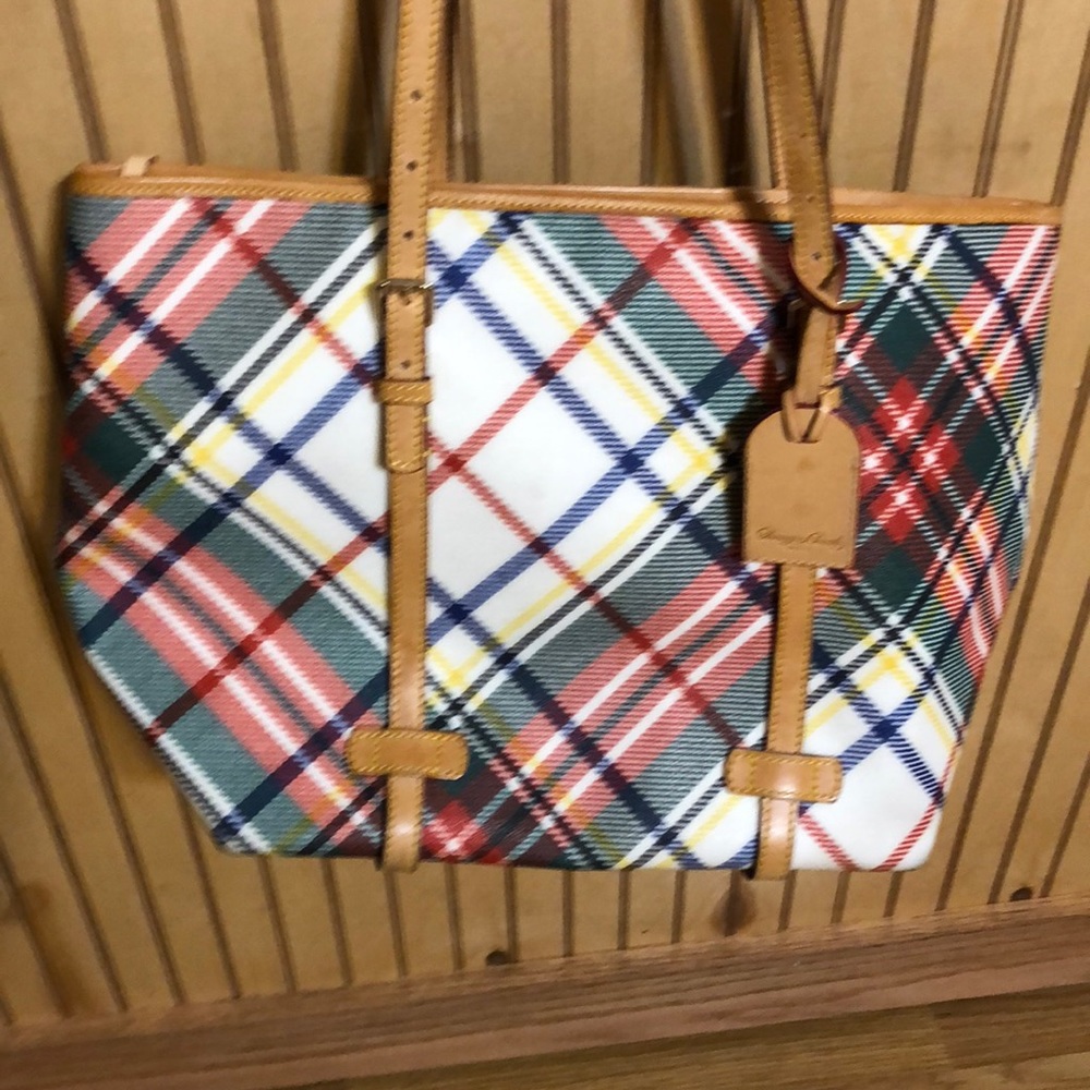 Rooney & Bourne plaid tote bag vgc